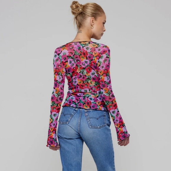 RESA Aliyah Mesh Top in Dahlia - Picture 3 of 7